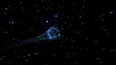 蓝色星云穿梭时空隧道空间虫洞背景pr视频的预览图